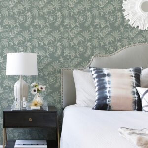 Maeve Sea Green Jacobean Trail Wallpaper
