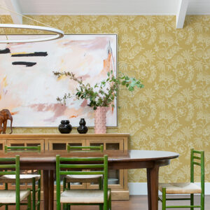 Maeve Mustard Jacobean Trail Wallpaper
