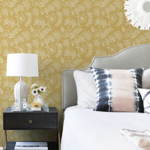 Maeve Mustard Jacobean Trail Wallpaper