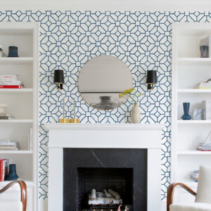Addis Blue Trellis Wallpaper