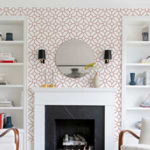 Addis Coral Trellis Wallpaper