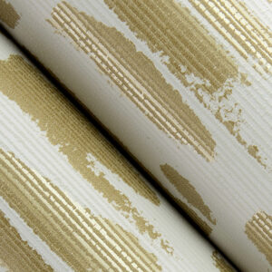 Myrtle Gold Abstract Stripe Wallpaper