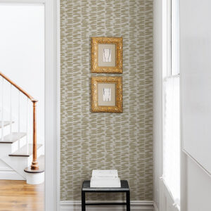 Myrtle Gold Abstract Stripe Wallpaper