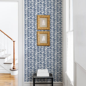 Myrtle Indigo Abstract Stripe Wallpaper