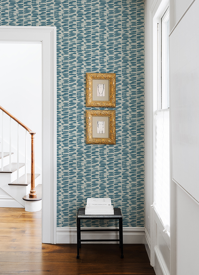 0086995 myrtle sea green abstract stripe wallpaper