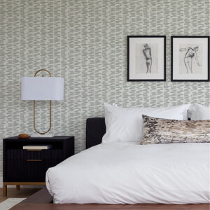 Myrtle Grey Abstract Stripe Wallpaper