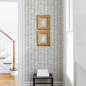 Myrtle Grey Abstract Stripe Wallpaper