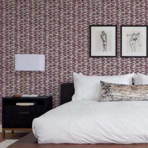 Myrtle Purple Abstract Stripe Wallpaper
