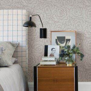 Periwinkle Sterling Textured Floral Wallpaper
