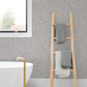 Periwinkle Sterling Textured Floral Wallpaper