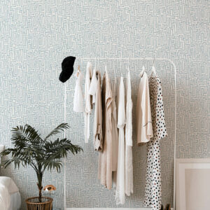 Ramble Blue Geometric Wallpaper