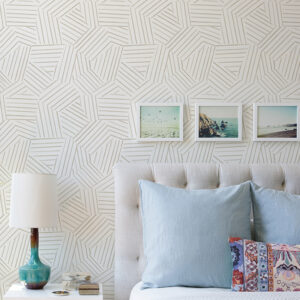 Helene Taupe Geometric Lines Wallpaper