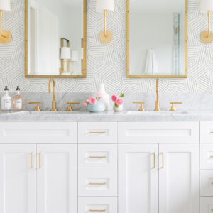 Helene Pewter Geometric Lines Wallpaper