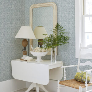 Elma Sky Blue Fiddlehead Wallpaper