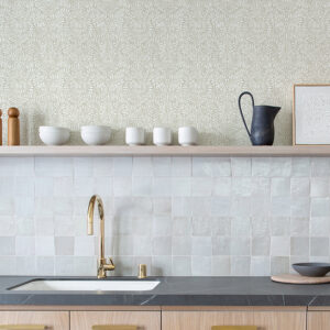 Elma Taupe Fiddlehead Wallpaper