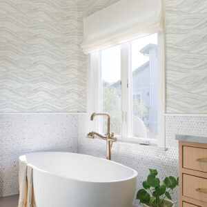 Dorea Light Blue Striated Waves Wallpaper