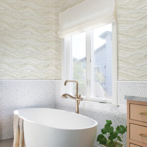 Dorea Champagne Striated Waves Wallpaper