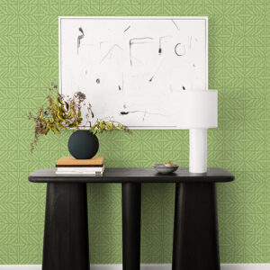 Hesper Green Geometric Wallpaper
