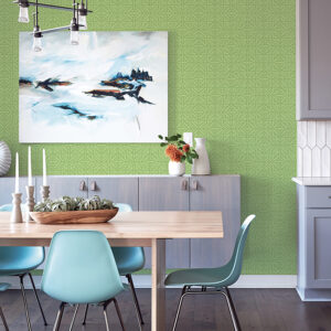 Hesper Green Geometric Wallpaper