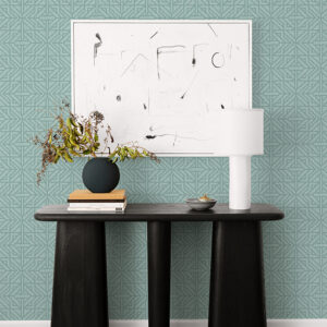 Hesper Teal Geometric Wallpaper