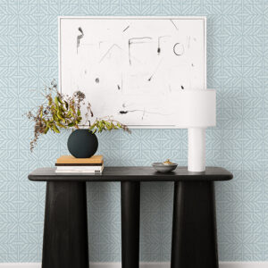 Hesper Sky Blue Geometric Wallpaper