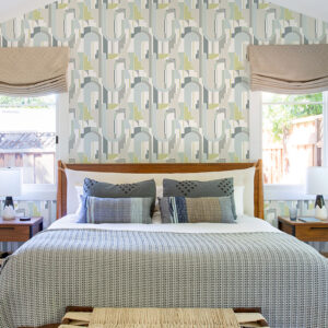 Odele Sky Blue Geometric Archways Wallpaper