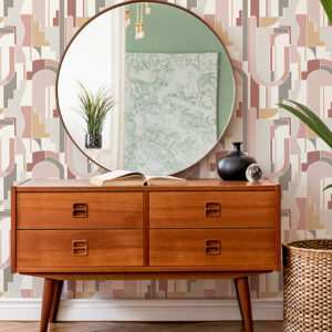 Odele Blush Geometric Archways Wallpaper