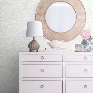 Galyn White Pearlescent Wave Wallpaper