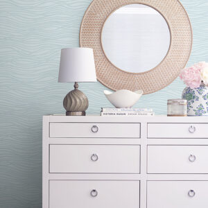 Galyn Sky Blue Pearlescent Wave Wallpaper