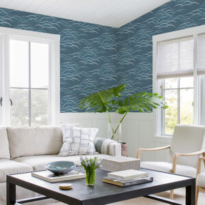 Kasia Dark Blue Abstract Wallpaper