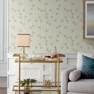 Fairbank Champagne Linen Geometric Wallpaper by Scott Living