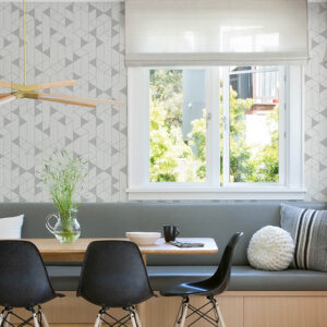 Fairbank Silver Linen Geometric Wallpaper by Scott Living