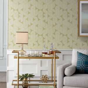Fairbank Gold Linen Geometric Wallpaper by Scott Living