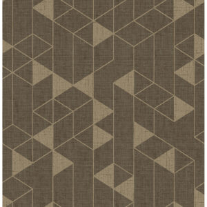 Fairbank Chocolate Linen Geometric Wallpaper by Scott Living