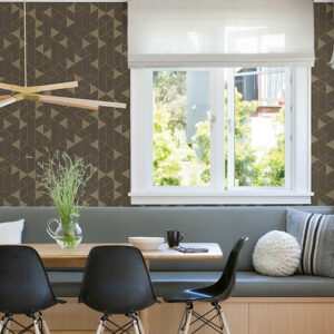 Fairbank Chocolate Linen Geometric Wallpaper by Scott Living