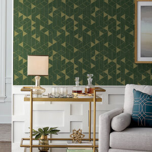 Fairbank Evergreen Linen Geometric Wallpaper by Scott Living