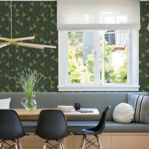 Fairbank Evergreen Linen Geometric Wallpaper by Scott Living
