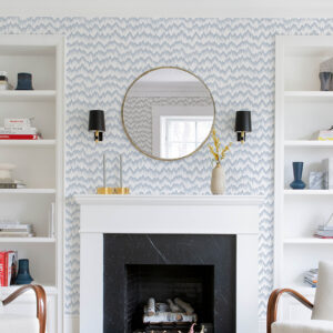 Holmby Light Blue Brushstroke Zigzag Wallpaper by Scott Living
