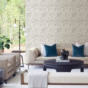 Culver Grey Jacobean Wallpaper by Scott Living