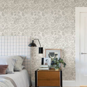 Culver Grey Jacobean Wallpaper by Scott Living