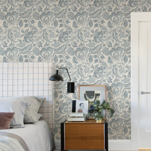 Culver Slate Jacobean Wallpaper by Scott Living