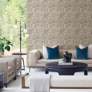 Culver Light Brown Jacobean Wallpaper by Scott Living