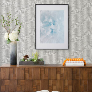 Trippet Grey Zen Waves Wallpaper by Scott Living