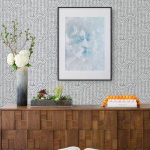 Trippet Blue Zen Waves Wallpaper by Scott Living
