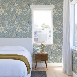 Crestwood Sky Blue Crowned Crane Wallpaper by Scott Living