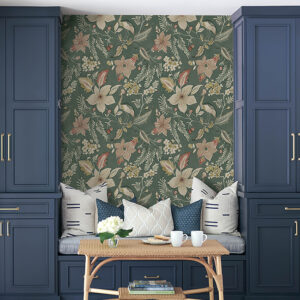 Crestwood Sea Green Crowned Crane Wallpaper by Scott Living