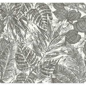 Brentwood Black Palm Leaves Wallpaper by Scott Living