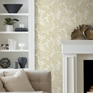 Brentwood Yellow Palm Leaves Wallpaper by Scott Living