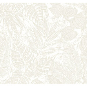 Brentwood Bone Palm Leaves Wallpaper by Scott Living
