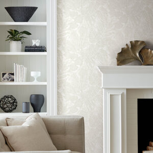 Brentwood Bone Palm Leaves Wallpaper by Scott Living